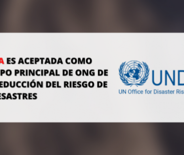 ONG Inclusiva es aceptada como miembro del Grupo principal de ONG de Sendai para la Reducción del Riesgo de Desastres