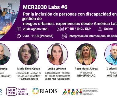 Webinar "Por la inclusión de personas con discapacidad en la gestión de riesgos urbanos: Experiencias desde América Latina"