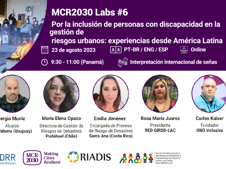 Webinar "Por la inclusión de personas con discapacidad en la gestión de riesgos urbanos: Experiencias desde América Latina"